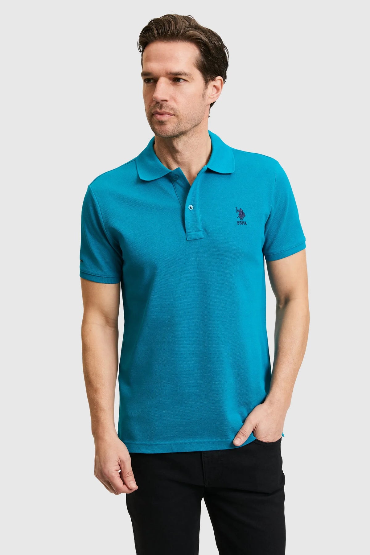 U.S. Polo Assn. Oil Men Oil Short Sleeve PiquŽ Polo Shirt SKU: G081SZ0110 PU-8779_VR102 Image 01