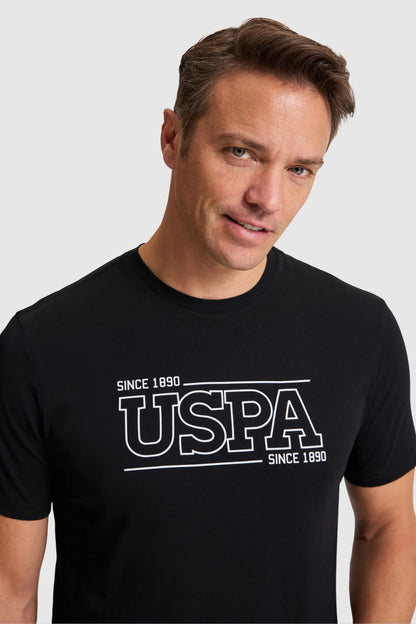 U.S. Polo Assn. Black Men Black Short Sleeve Printed T-Shirt SKU: G081SZ0110 PU-9667_VR046 Image 02