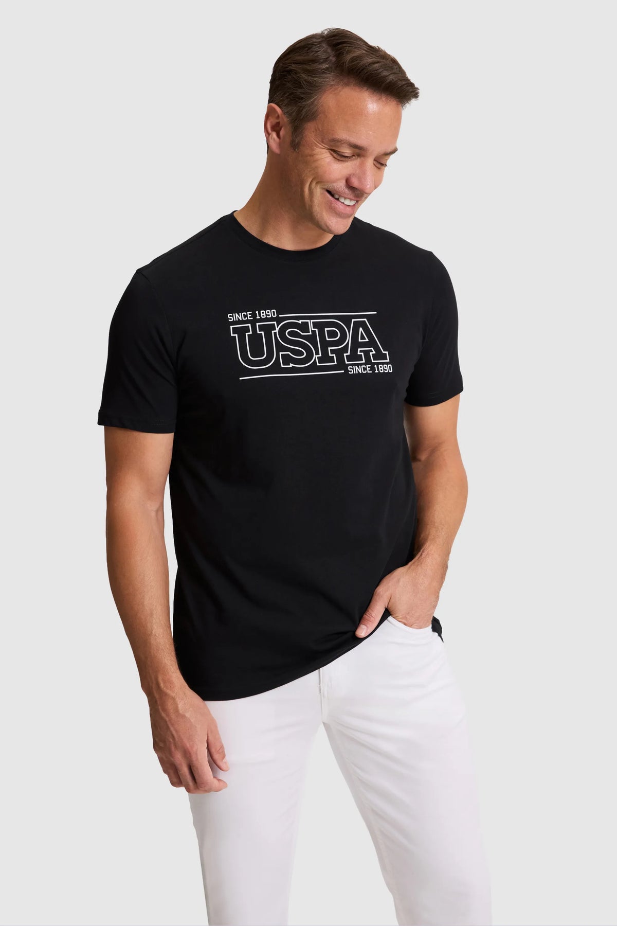 U.S. Polo Assn. Black Men Black Short Sleeve Printed T-Shirt SKU: G081SZ0110 PU-9667_VR046 Image 03