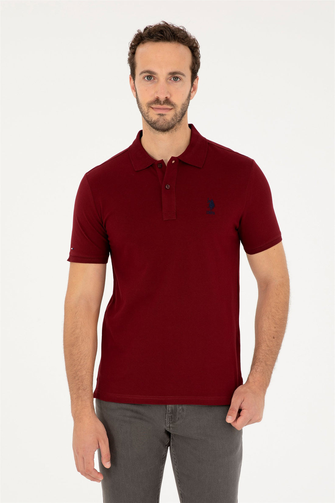 Burgundy Polo Shirt_G081SZ0110 1792462_VR177_01