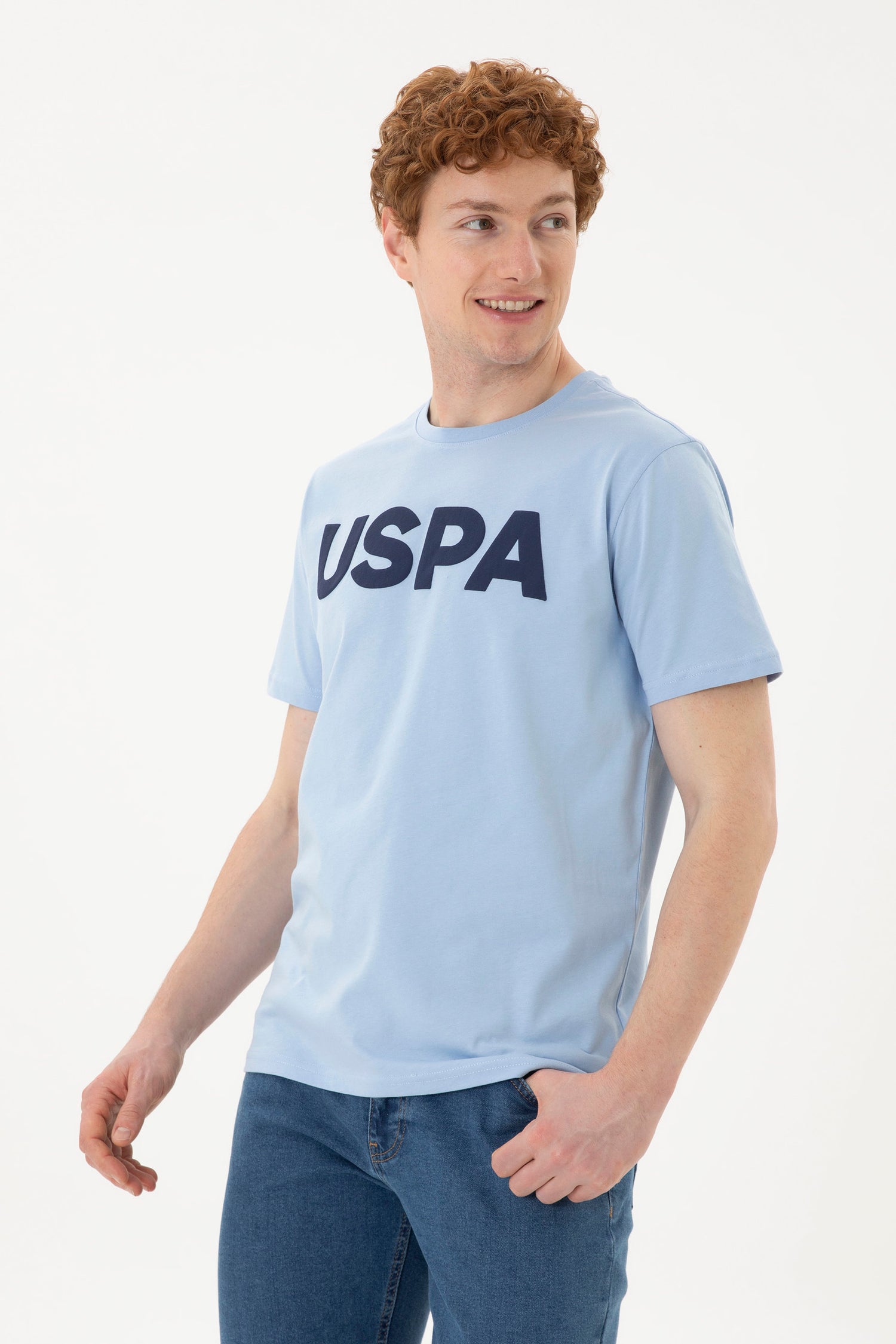 Round Neck T-Shirt With Uspa Logo_G081SZ0110 1795459_VR003_03