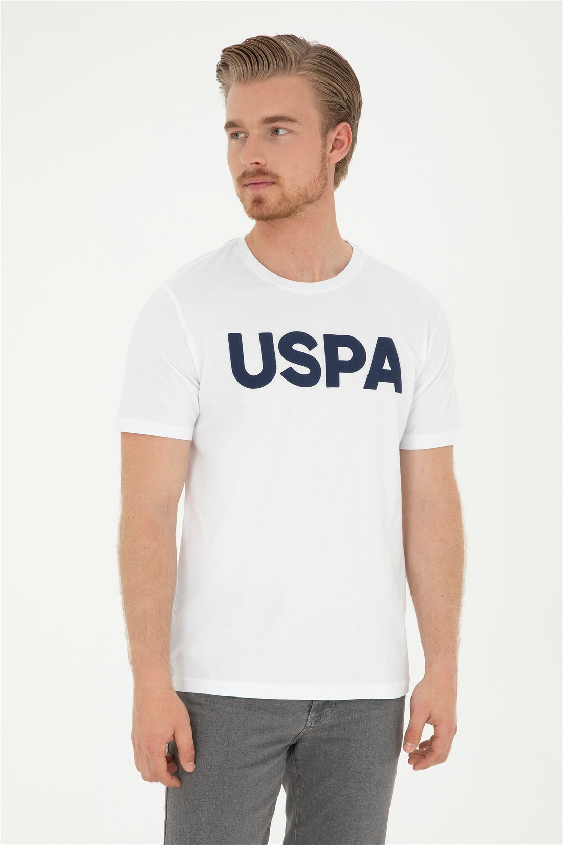 White T-Shirt With USPA Logo_G081SZ0110 1795459_VR013_01