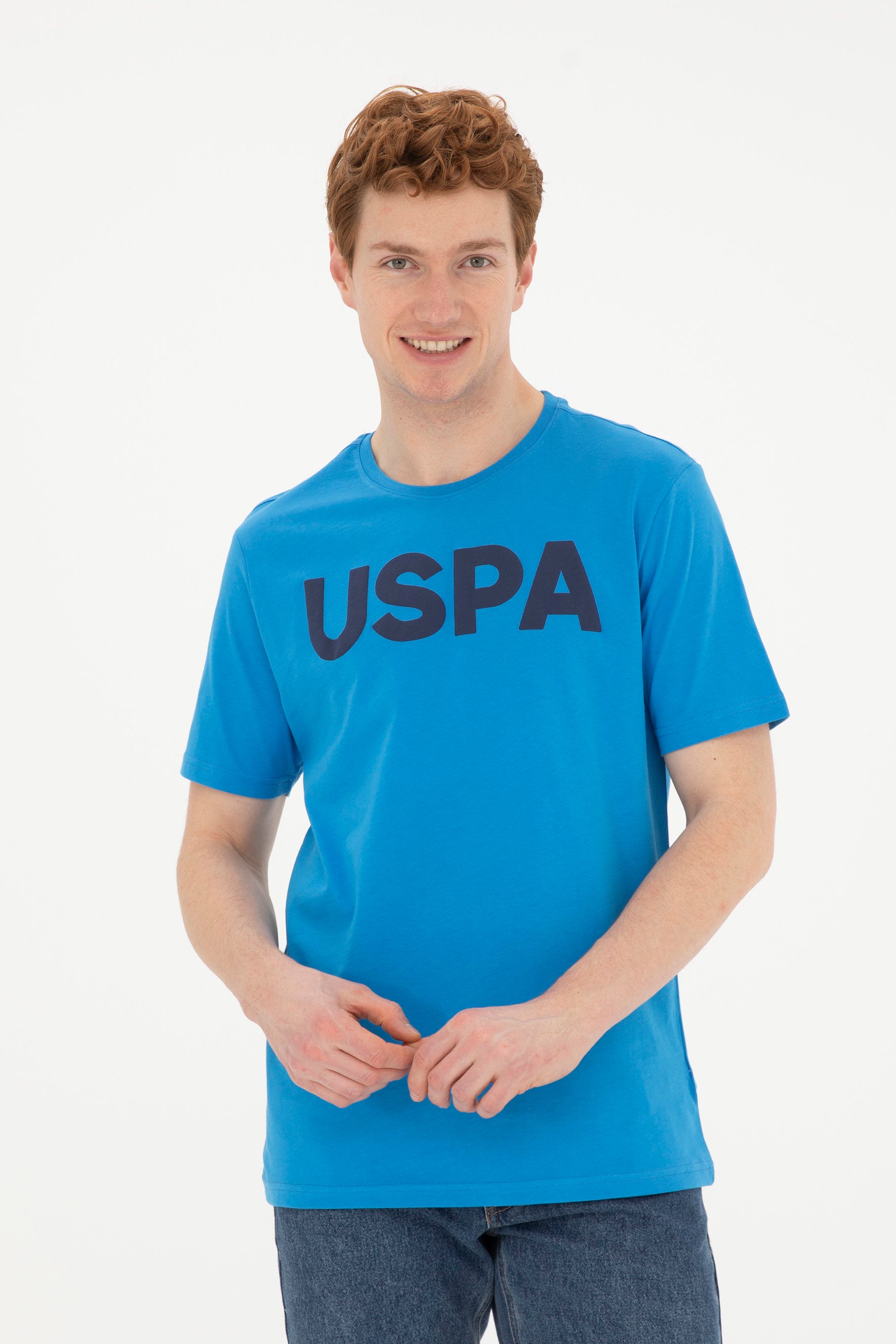 Round Neck T-Shirt With Uspa Logo_G081SZ0110 1795459_VR045_03