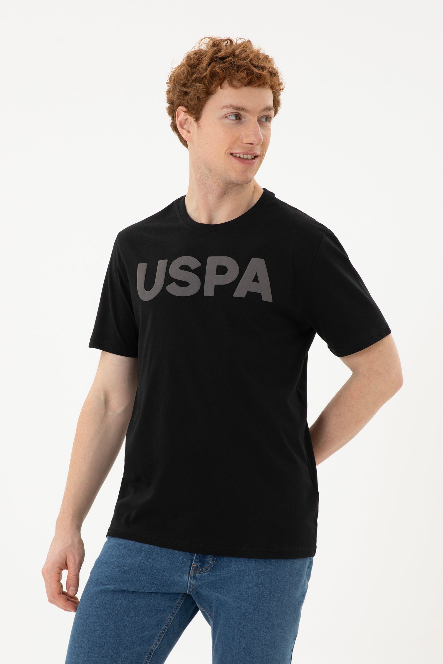 Round Neck T-Shirt With Uspa Logo_G081SZ0110 1795459_VR046_03