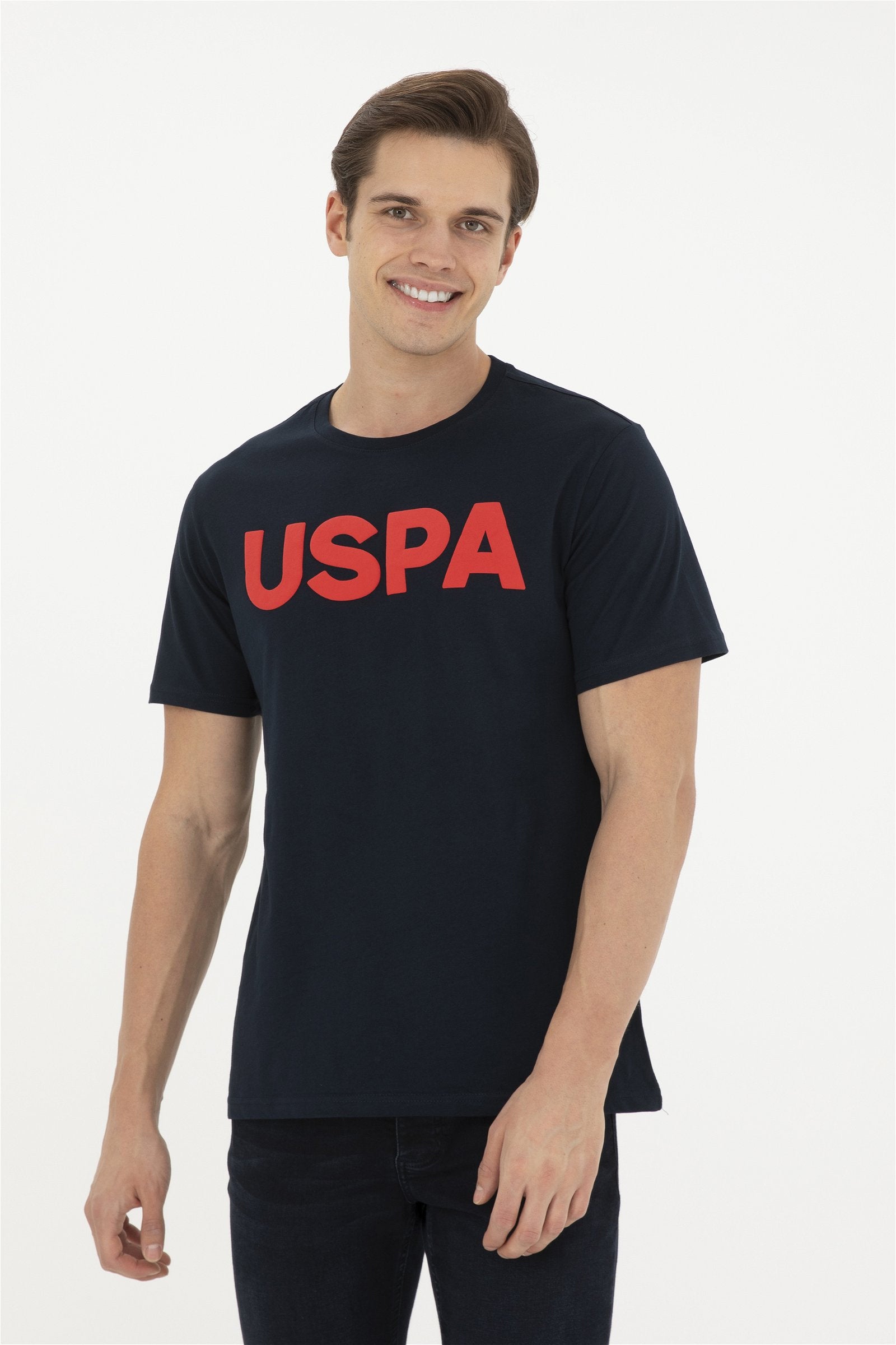 Round Neck T-Shirt With Uspa Logo_G081SZ0110 1795459_VR100_01