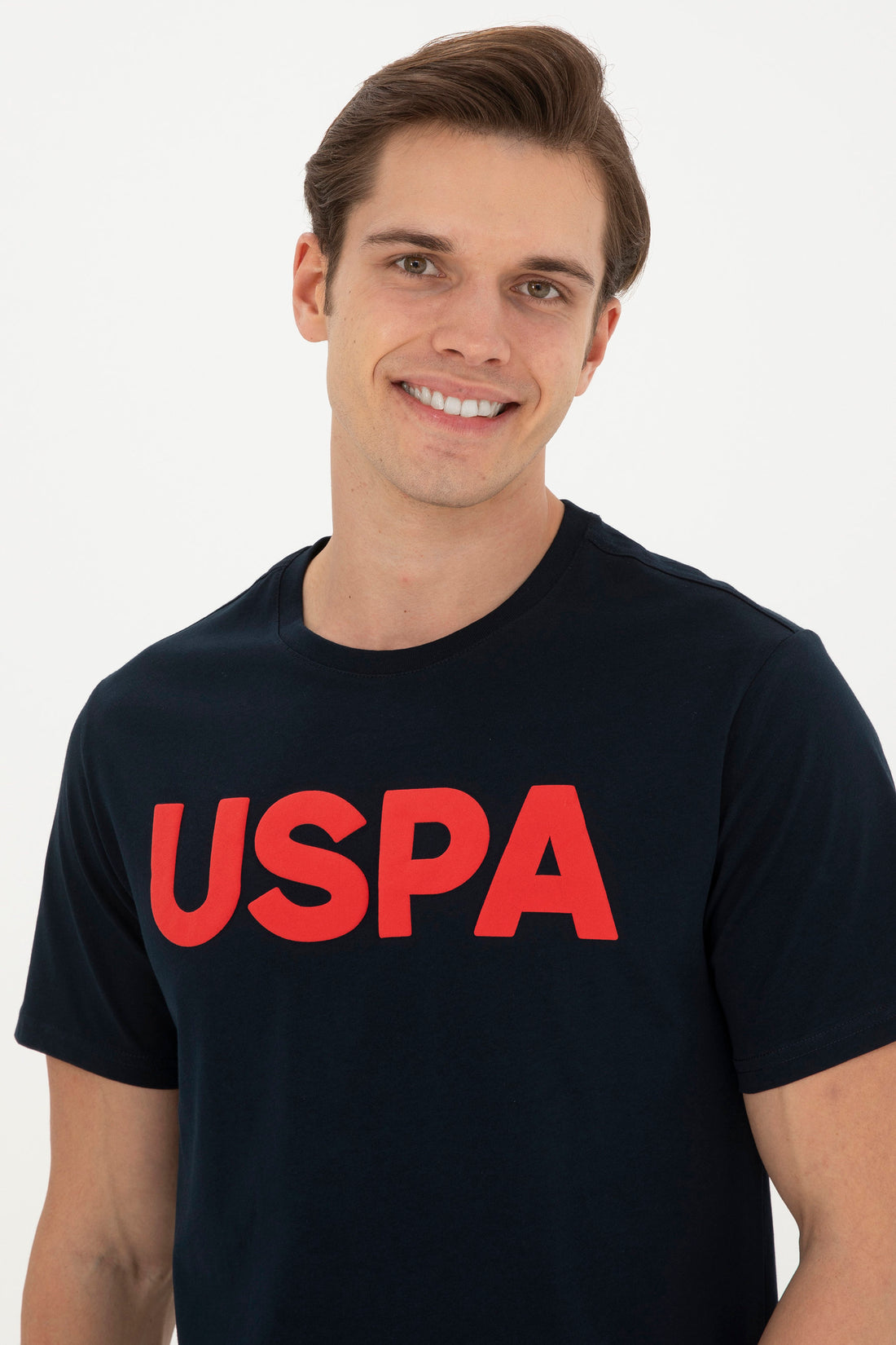 Round Neck T-Shirt With Uspa Logo_G081SZ0110 1795459_VR100_02