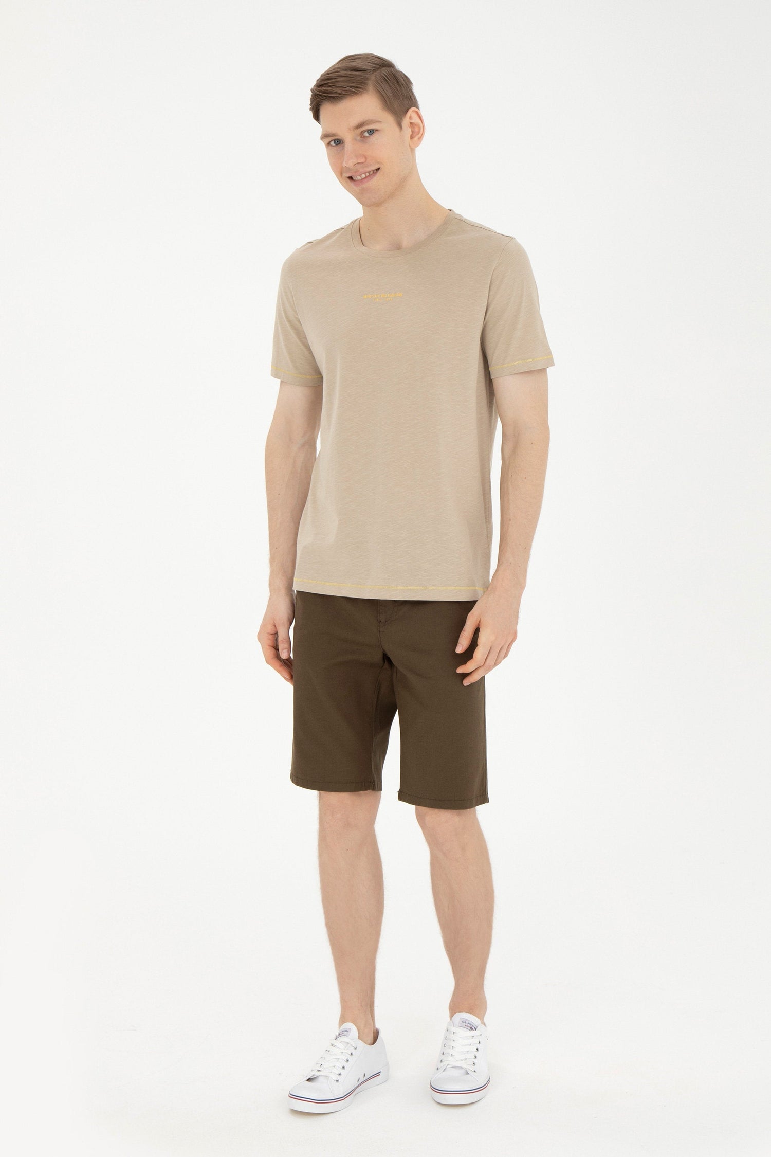 Men Beige T-Shirt_G081SZ0110 1823953_VR183_03