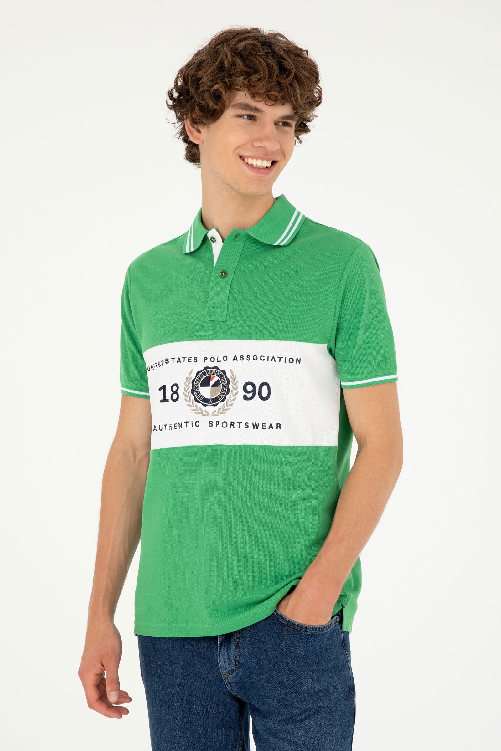 Green Polo Shirt With Design_G081SZ0110 1825446_VR054_01