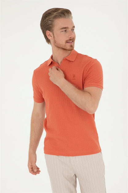 Orange Cuban Collar Polo Shirt_G081SZ0110 1827889_VR042_01