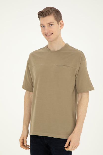 Men Beige T-Shirt_G081SZ0110 1827959_VR027_02