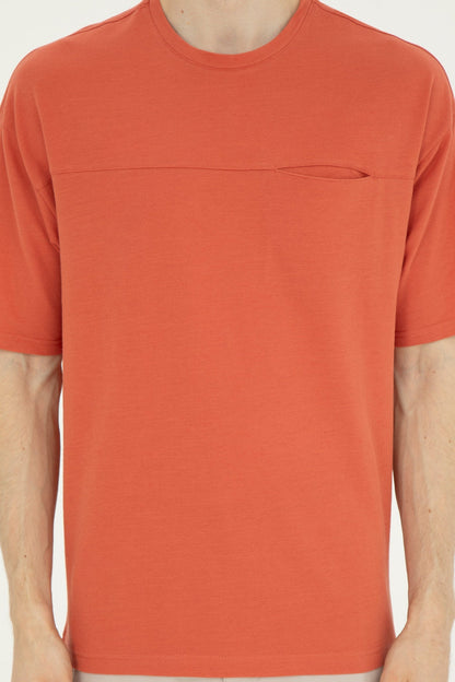 Men Orange T-Shirt_G081SZ0110 1827959_VR042_05