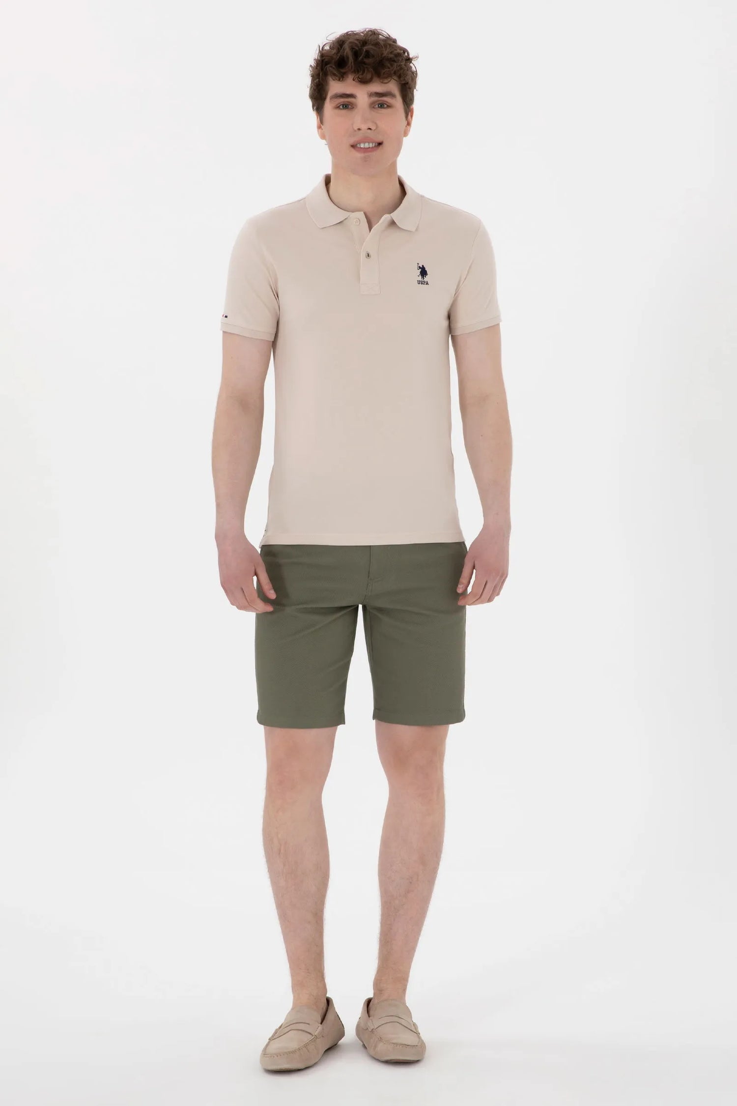 U.S. Polo Assn. Dark Khaki Men Dark Khaki Woven Bermuda Capri SKU: G081SZ0310 2098522_VR111 Image 01