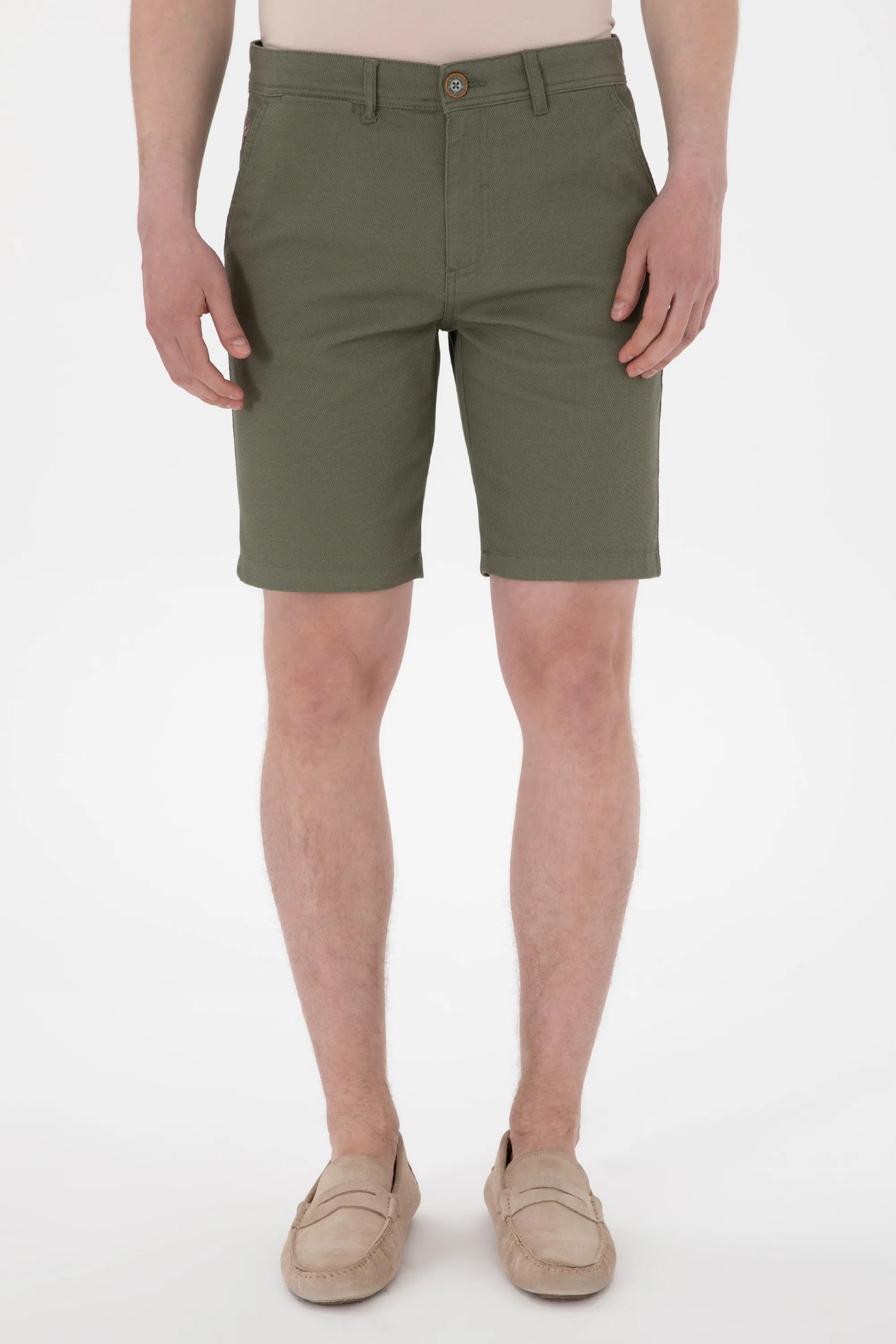 U.S. Polo Assn. Dark Khaki Men Dark Khaki Woven Bermuda Capri SKU: G081SZ0310 2098522_VR111 Image 02