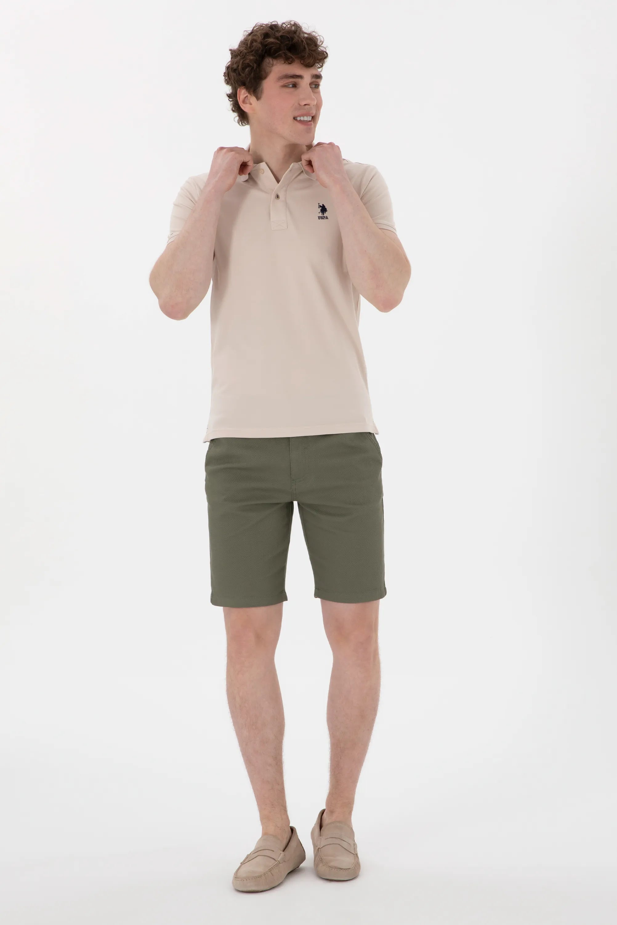 U.S. Polo Assn. Dark Khaki Men Dark Khaki Woven Bermuda Capri SKU: G081SZ0310 2098522_VR111 Image 03