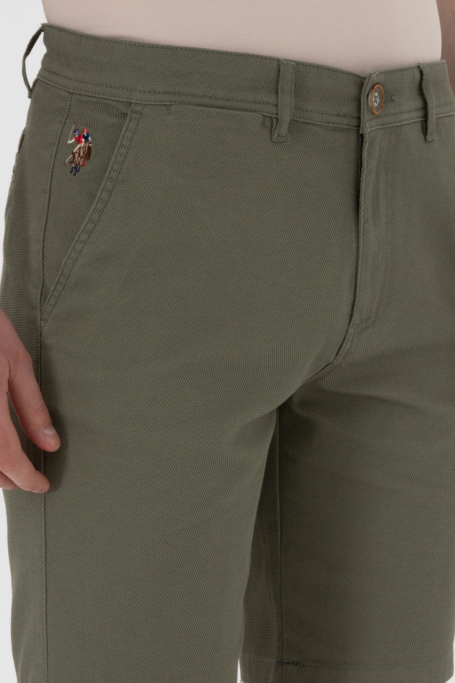 U.S. Polo Assn. Dark Khaki Men Dark Khaki Woven Bermuda Capri SKU: G081SZ0310 2098522_VR111 Image 05