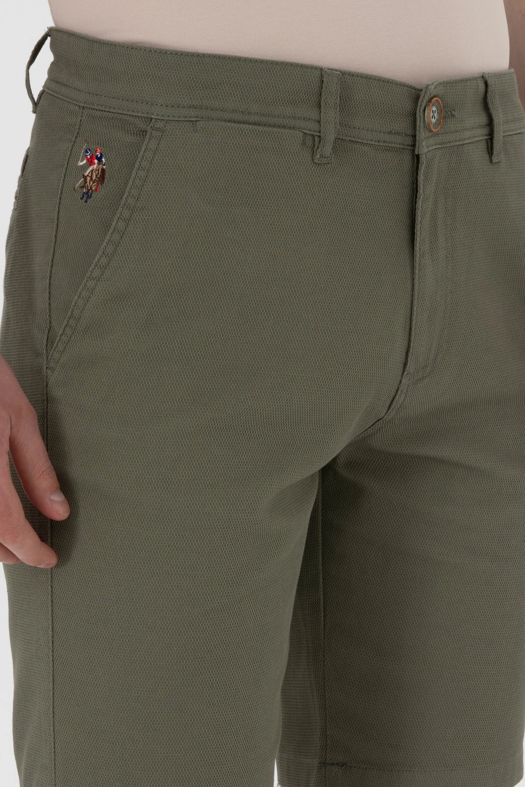 U.S. Polo Assn. Dark Khaki Men Dark Khaki Woven Bermuda Capri SKU: G081SZ0310 2098522_VR111 Image 05