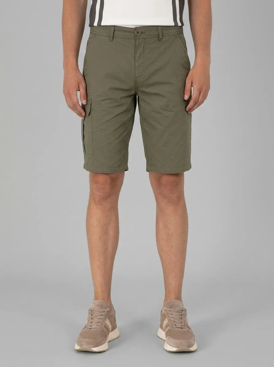 U.S. Polo Assn. Dark Khaki Men Dark Khaki Woven Bermuda Capri SKU: G081SZ0310 2108012_VR111 Image 00