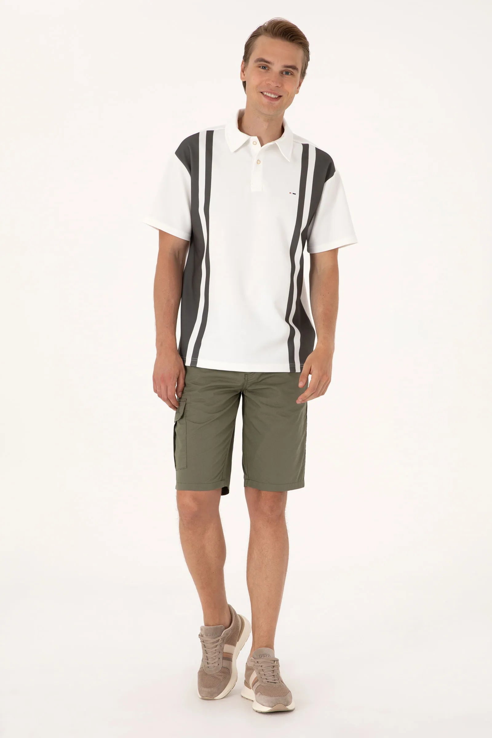 U.S. Polo Assn. Dark Khaki Men Dark Khaki Woven Bermuda Capri SKU: G081SZ0310 2108012_VR111 Image 01