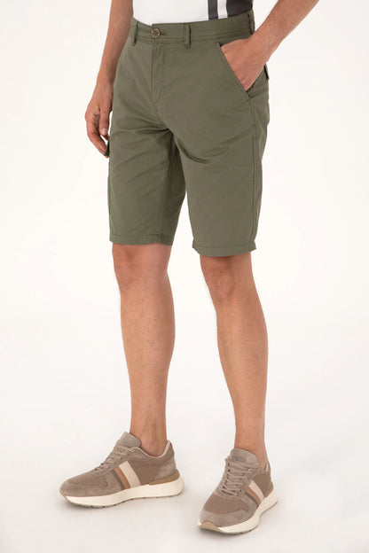 U.S. Polo Assn. Dark Khaki Men Dark Khaki Woven Bermuda Capri SKU: G081SZ0310 2108012_VR111 Image 02