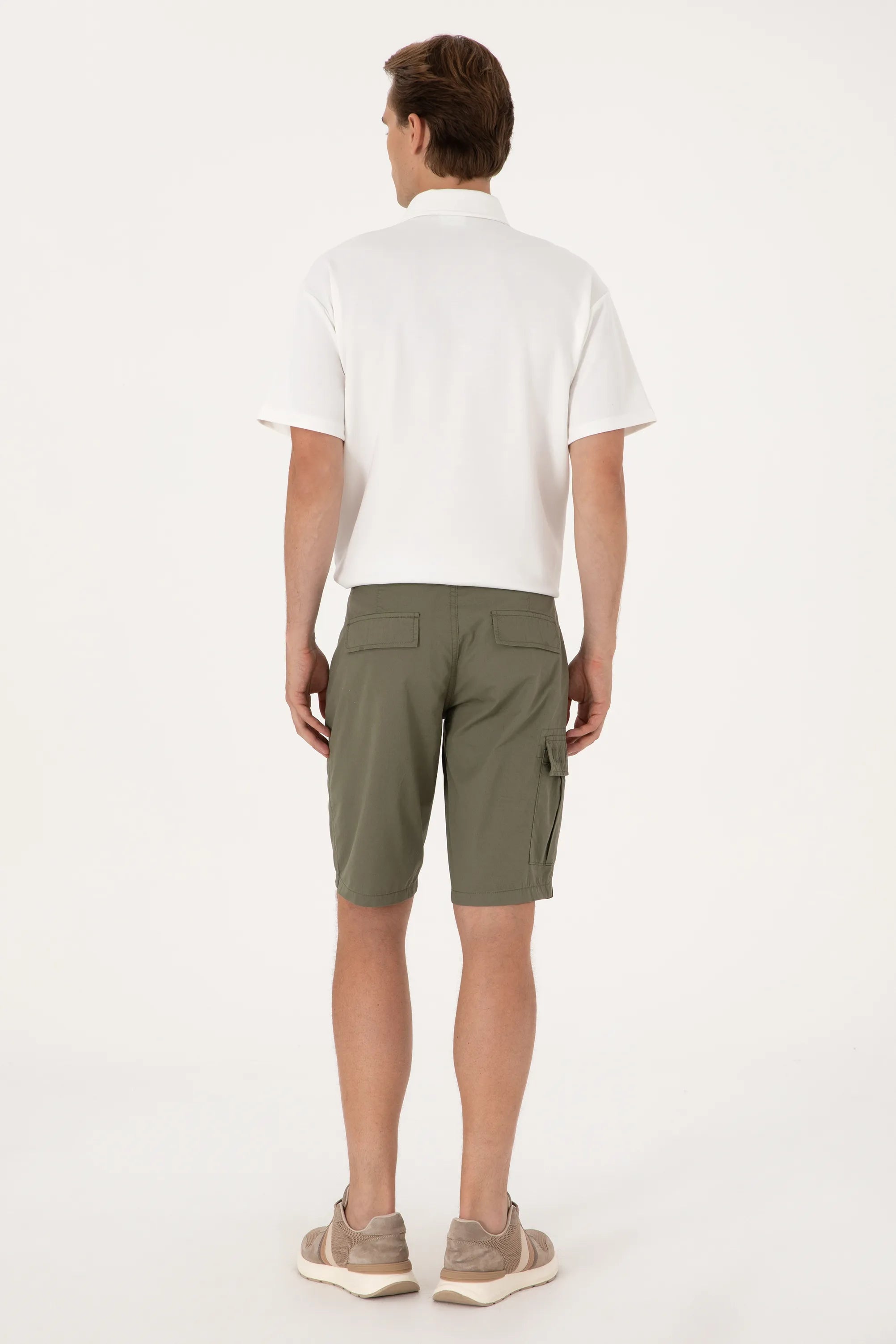 U.S. Polo Assn. Dark Khaki Men Dark Khaki Woven Bermuda Capri SKU: G081SZ0310 2108012_VR111 Image 04