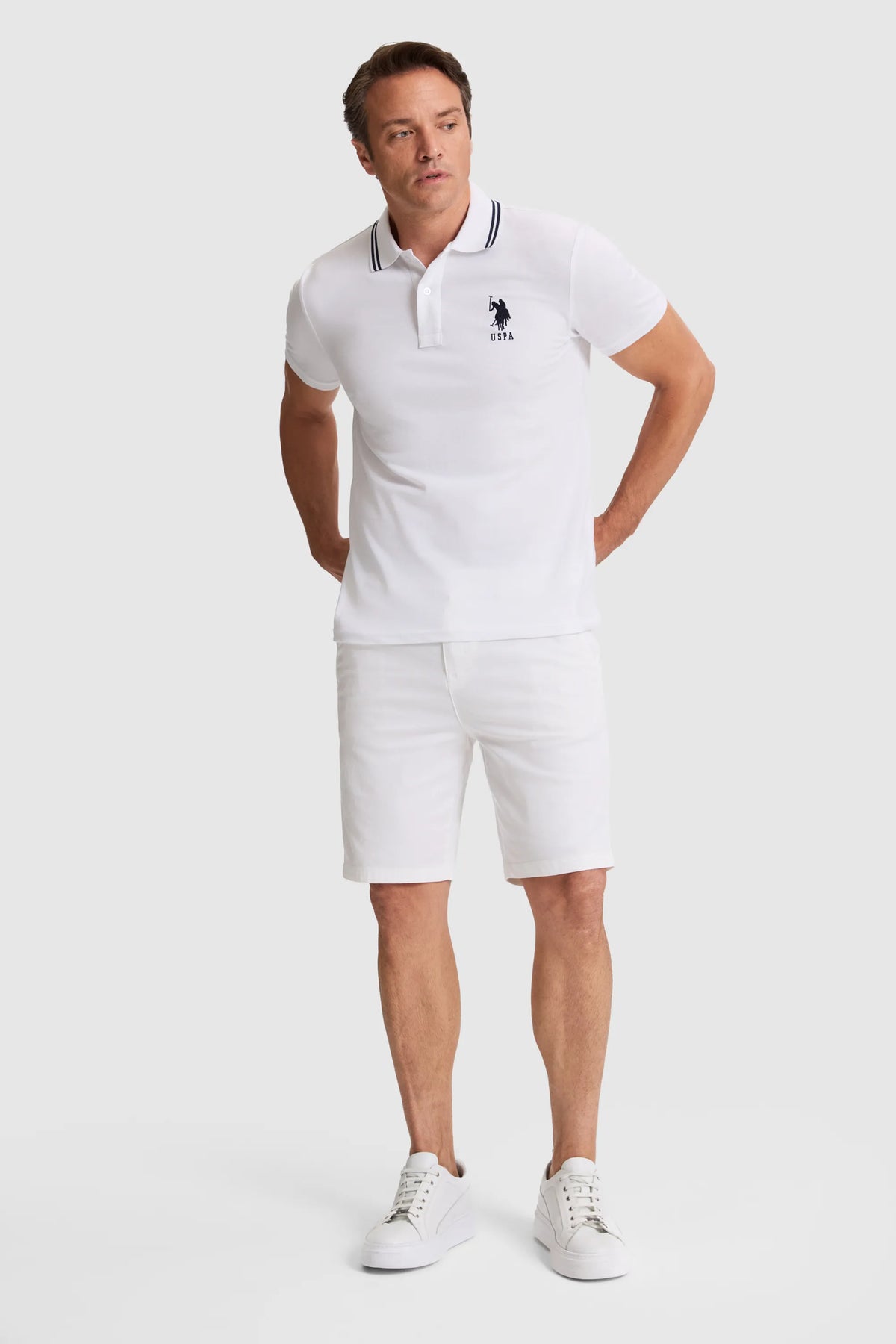U.S. Polo Assn. White Men White Jersey Bermuda Shorts SKU: G081SZ0310 PU-8795_VR013 Image 03