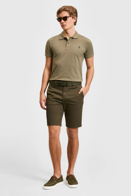 U.S. Polo Assn. Dark Khaki Men Dark Khaki Woven Bermuda Capri SKU: G081SZ0310 PU-8795_VR111 Image 03