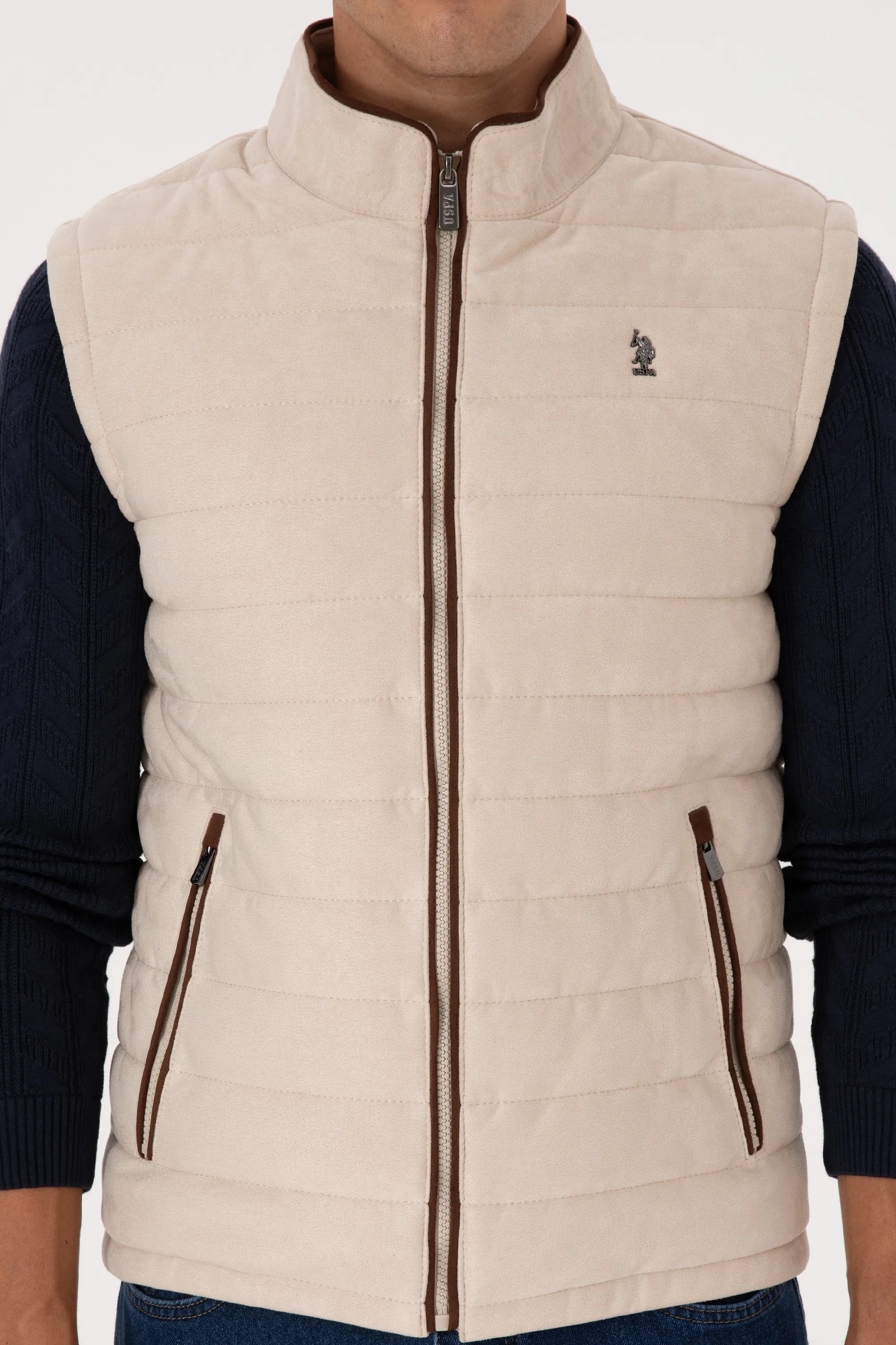 U.S. Polo Assn._Ecru_Ecru Leather Jacket_G081SZ0350 P25053_VR019_06