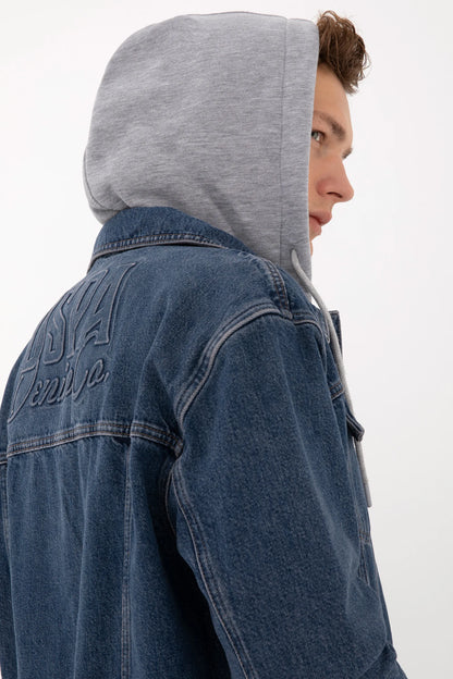 U.S. Polo Assn. Dark Blue Men Dark Blue Hooded Denim Jacket SKU: G081SZ0770 2234897_DN0023 Image 03