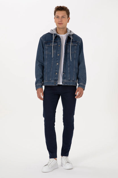 U.S. Polo Assn. Dark Blue Men Dark Blue Hooded Denim Jacket SKU: G081SZ0770 2234897_DN0023 Image 05