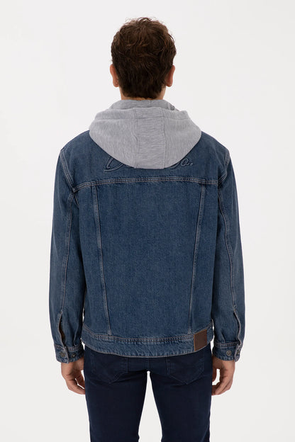 U.S. Polo Assn. Dark Blue Men Dark Blue Hooded Denim Jacket SKU: G081SZ0770 2234897_DN0023 Image 06