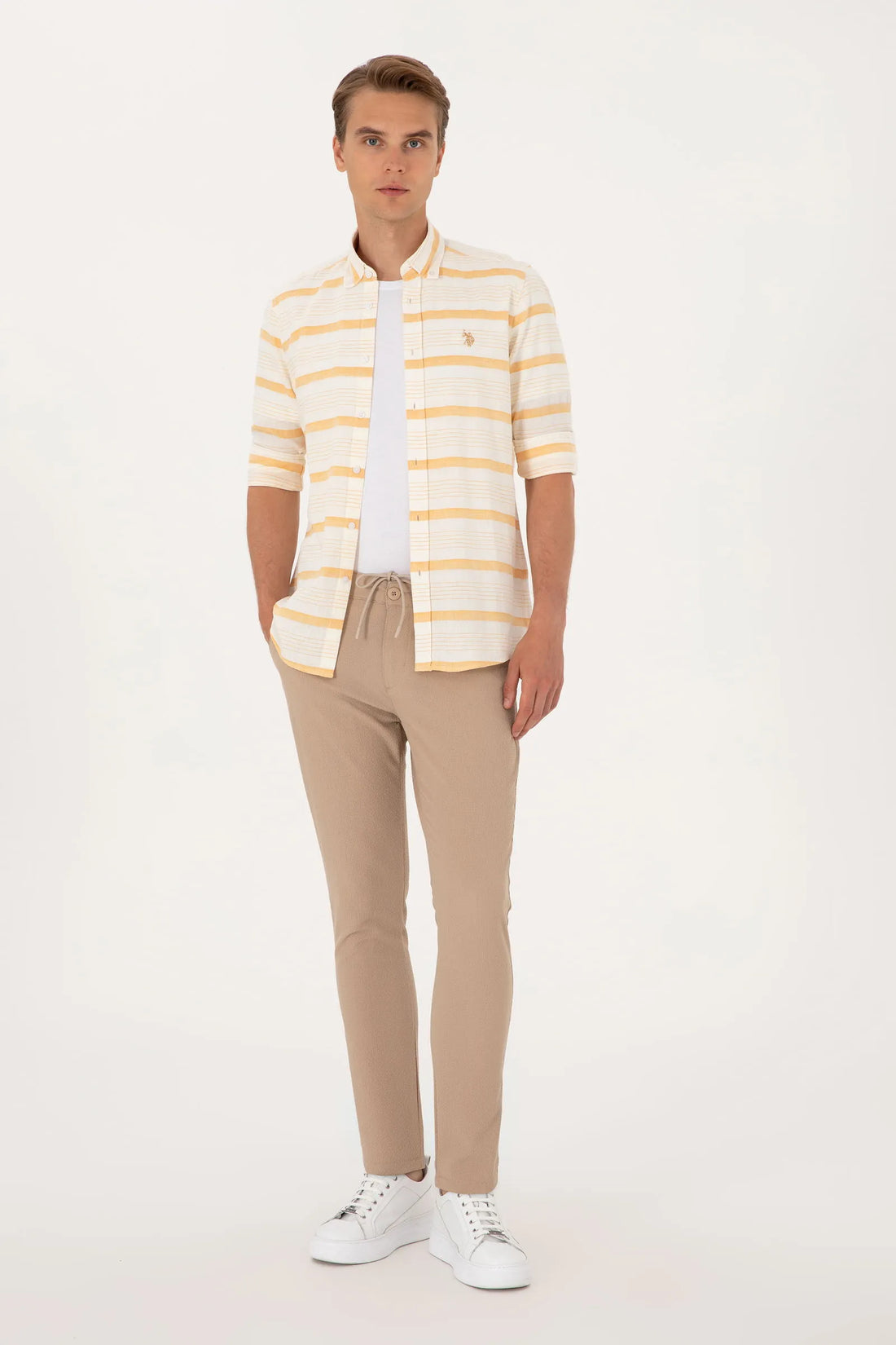 U.S. Polo Assn. Beige Men Beige Chinos SKU: G081SZ0780 2108119_VR011 Image 01