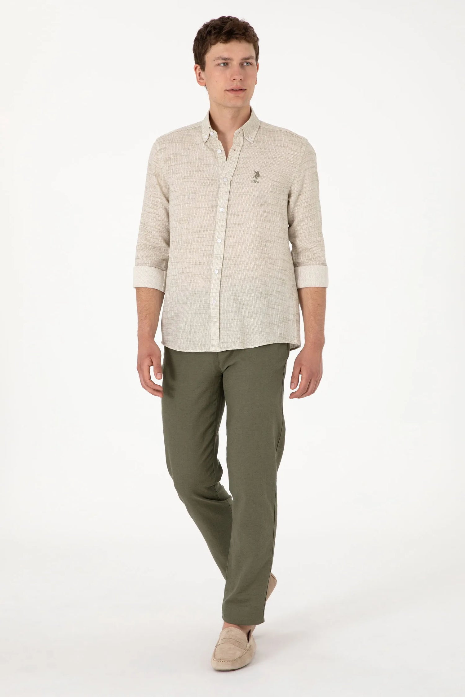 U.S. Polo Assn. Dark Khaki Men Dark Khaki Chinos SKU: G081SZ0780 2115343_VR111 Image 01