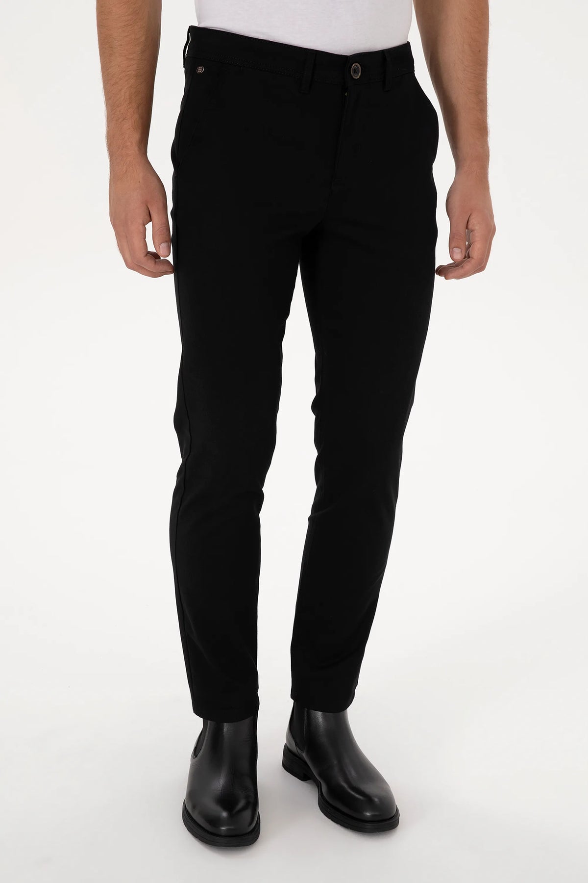 U.S. Polo Assn. Black Men Black Slim Fit Chino Trousers SKU: G081SZ0780 2237501_VR046 Image 02
