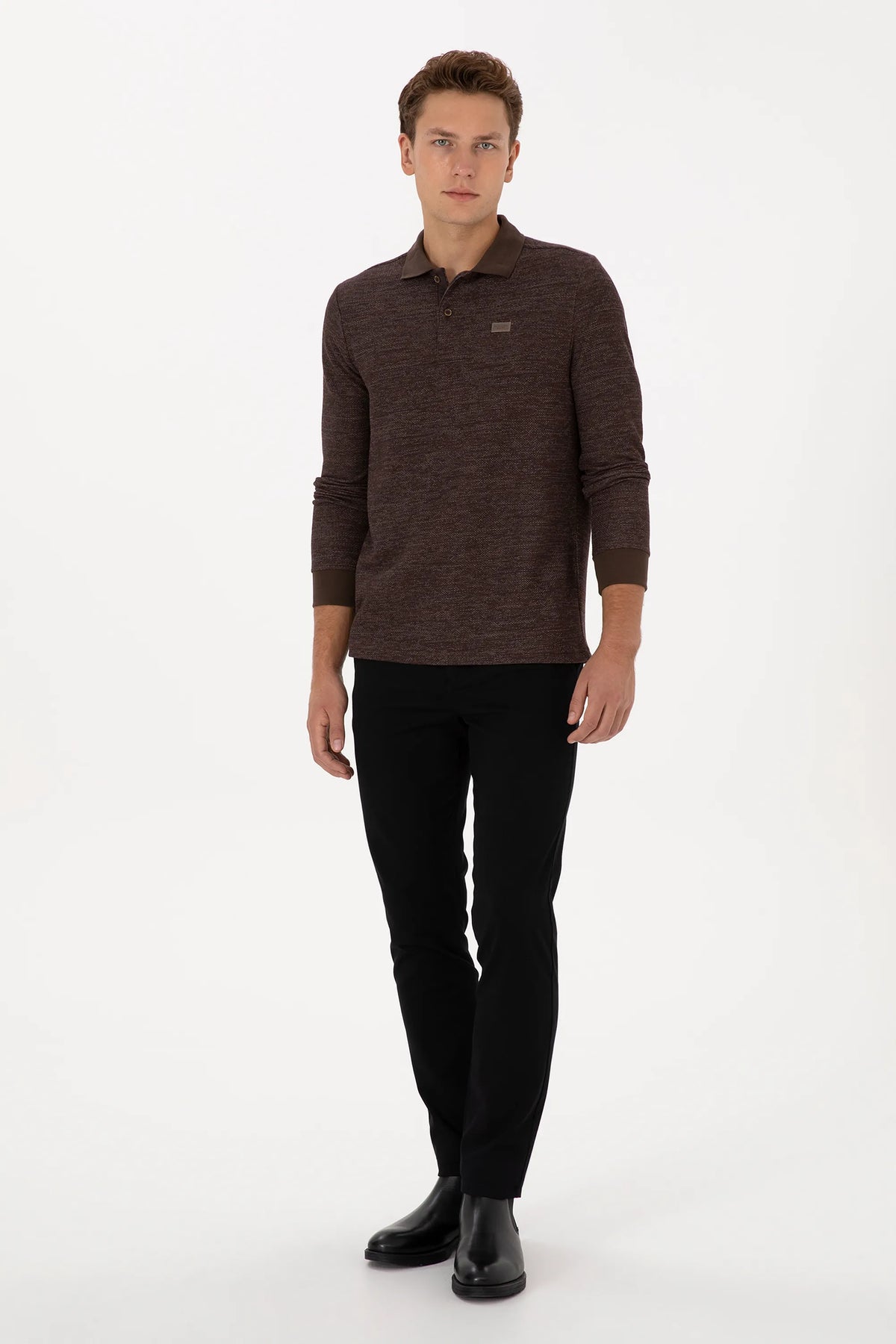 U.S. Polo Assn. Black Men Black Slim Fit Chino Trousers SKU: G081SZ0780 2237501_VR046 Image 03