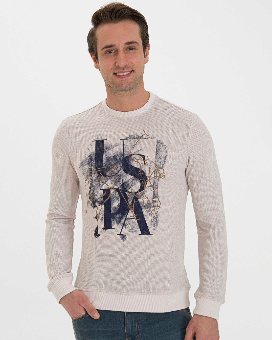 Beige Sweat Shirt U.S. Polo Assn.