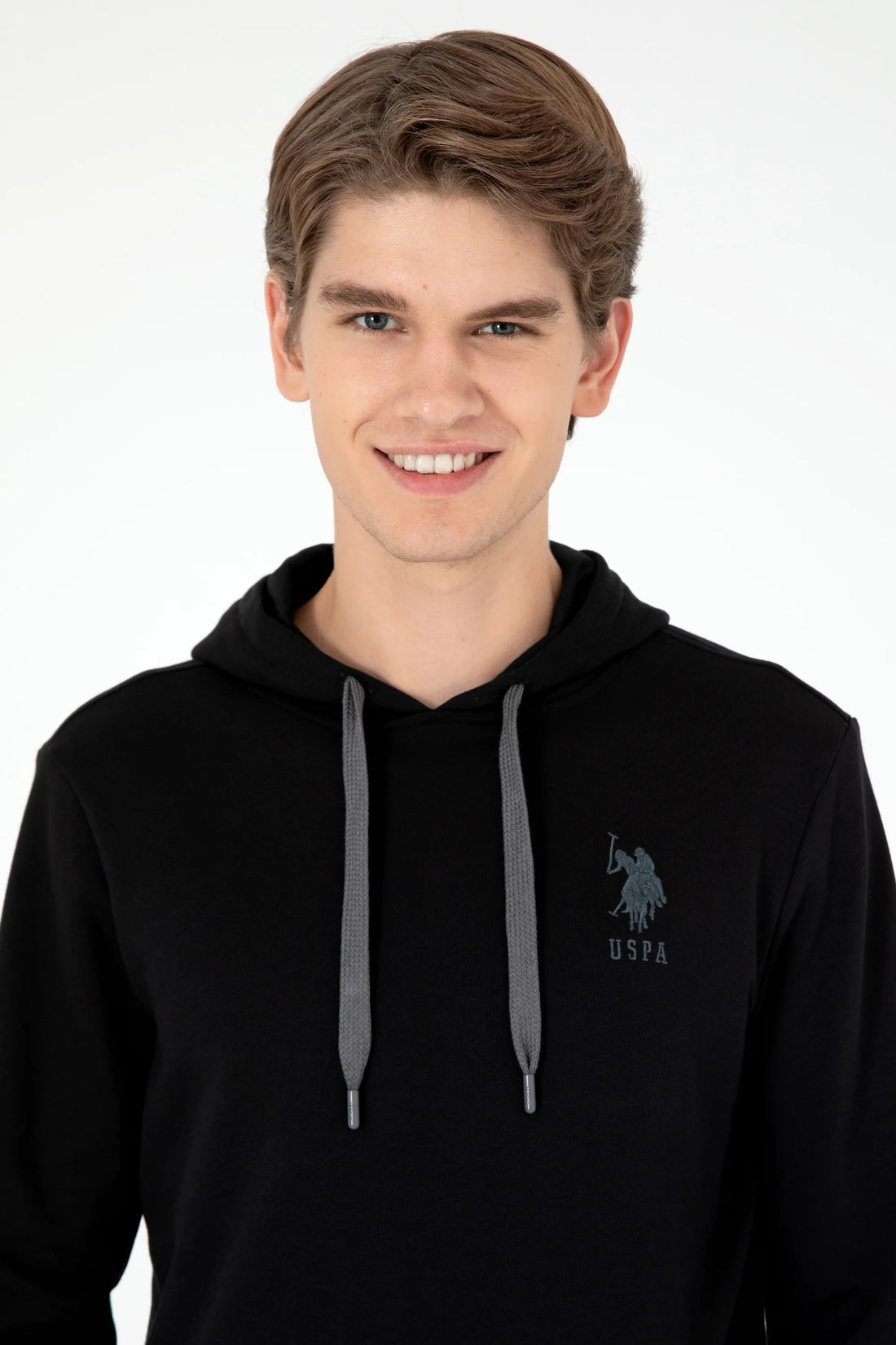 U.S. Polo Assn. Black Men Black Drawstring Hoodie SKU: G081SZ0820 1926894_VR046 Image 02