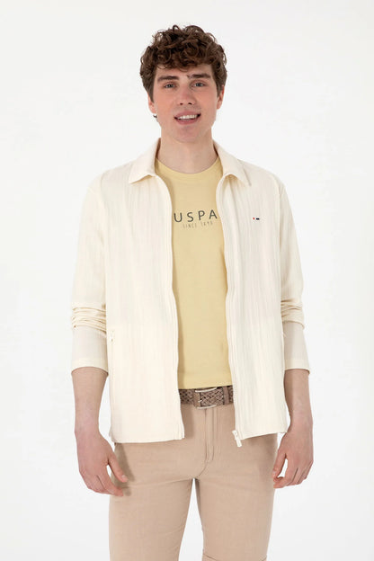 U.S. Polo Assn. Cream Men Cream Knitting Cardigan SKU: G081SZ0820 2103996_VR071 Image 01
