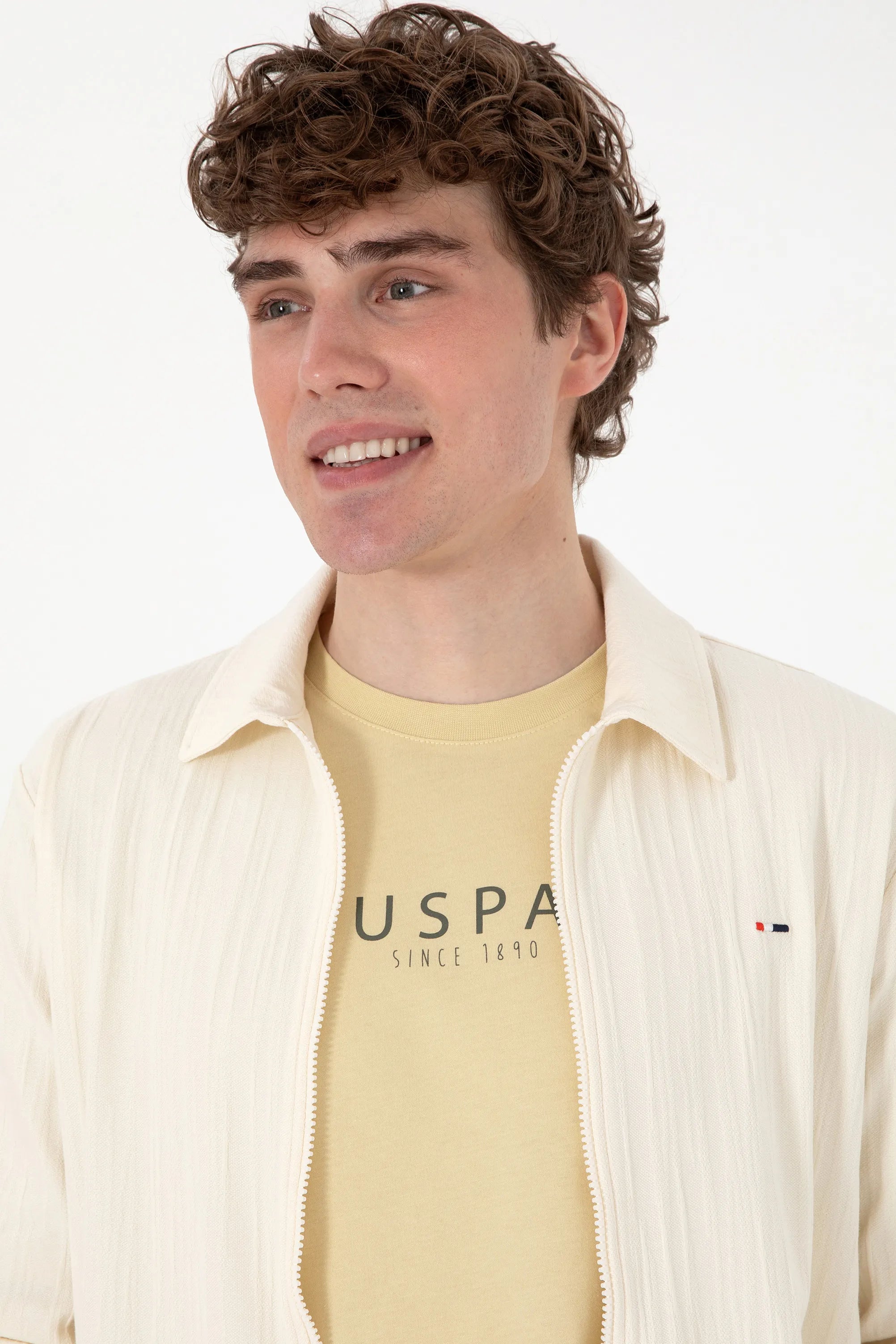 U.S. Polo Assn. Cream Men Cream Knitting Cardigan SKU: G081SZ0820 2103996_VR071 Image 02