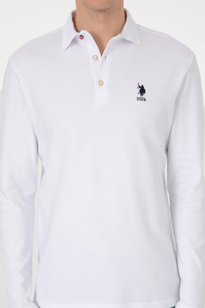 U.S. Polo Assn. White Men White Long Sleeve Textured PiquŽ Polo Shirt SKU: G081SZ0820 2225618_VR013 Image 06