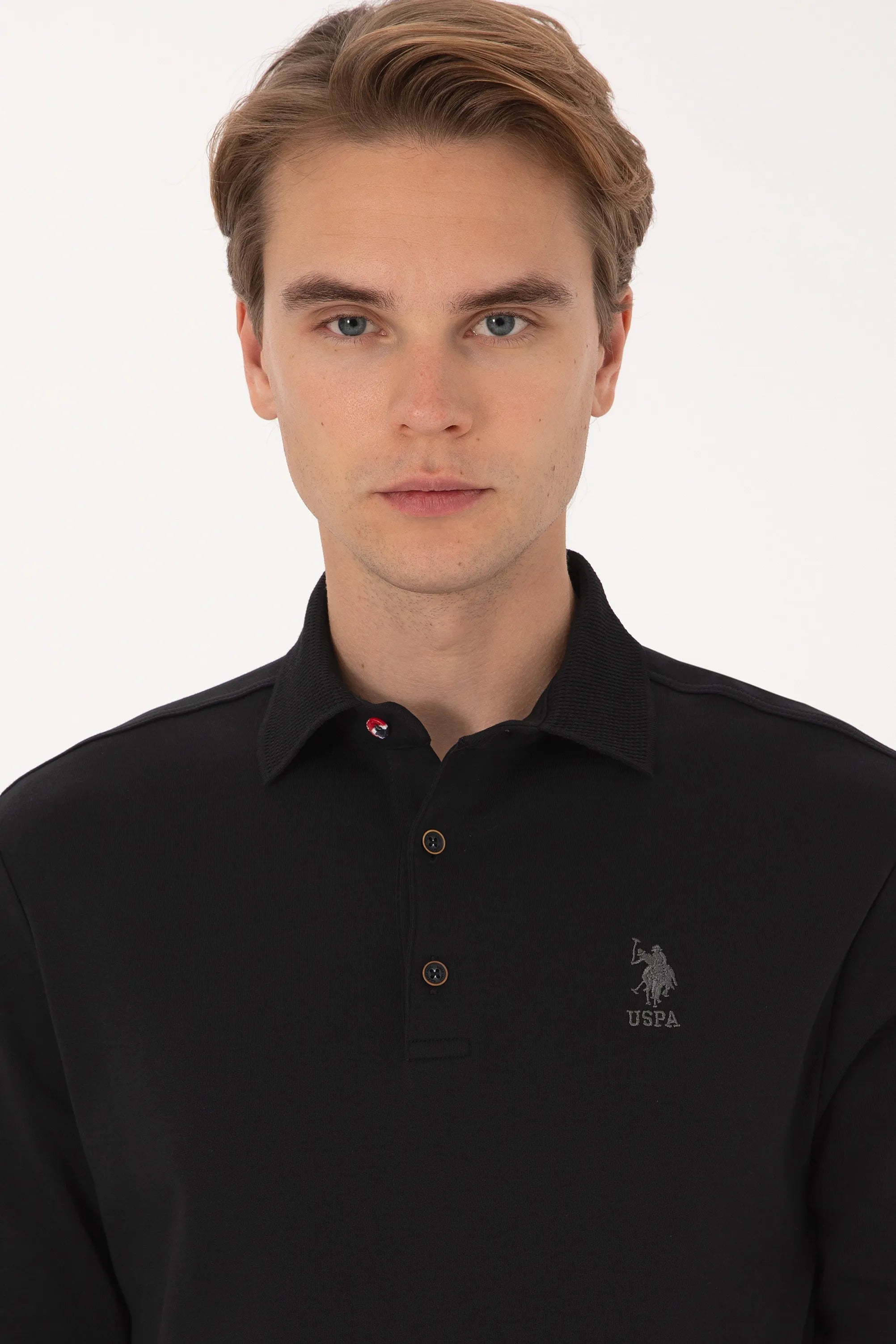 U.S. Polo Assn._Black_Black Long Sleeve Polo Shirt_G081SZ0820 2225618_VR046_02