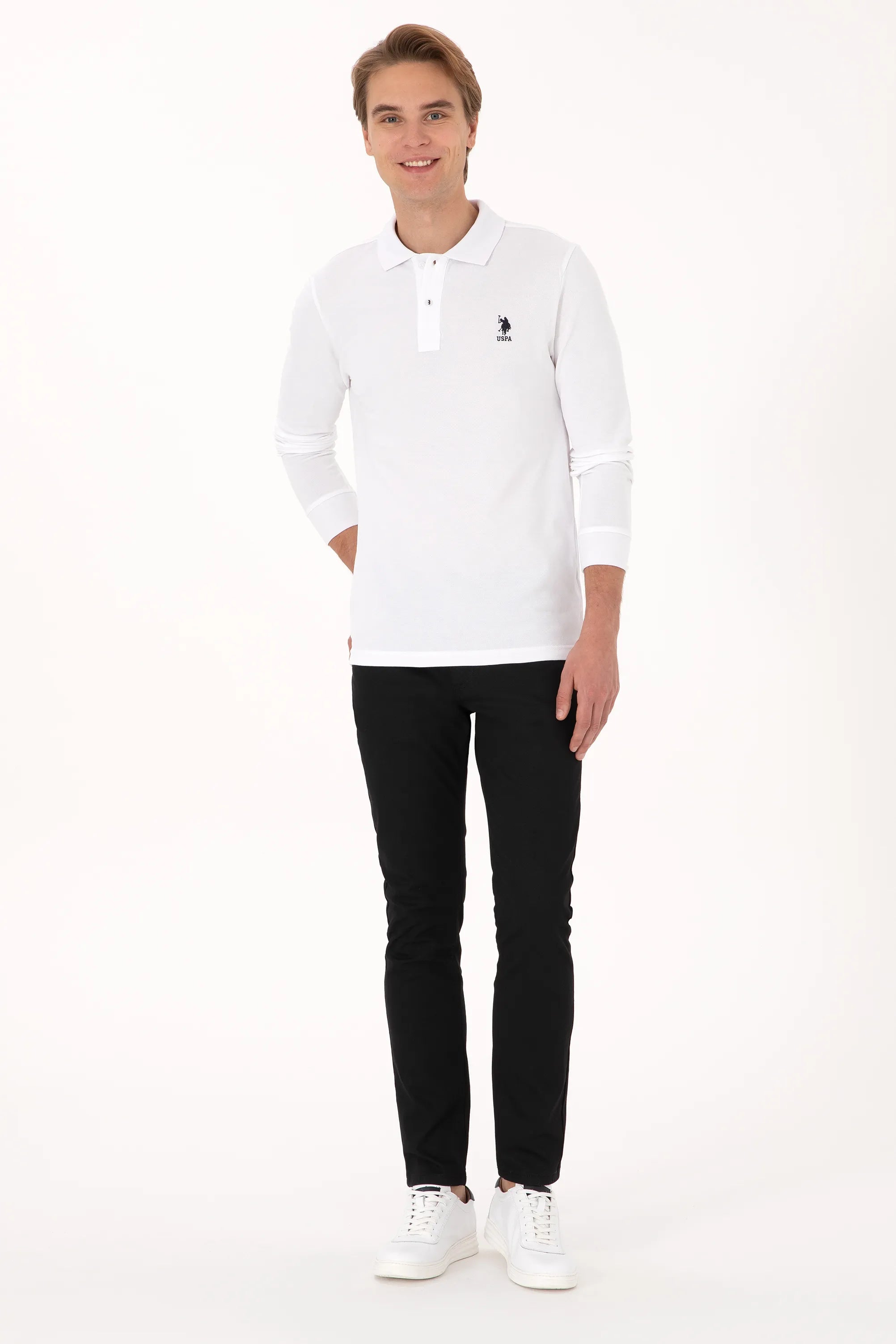U.S. Polo Assn._White_White Long Sleeve Polo Shirt_G081SZ0820 2225638_VR013_04