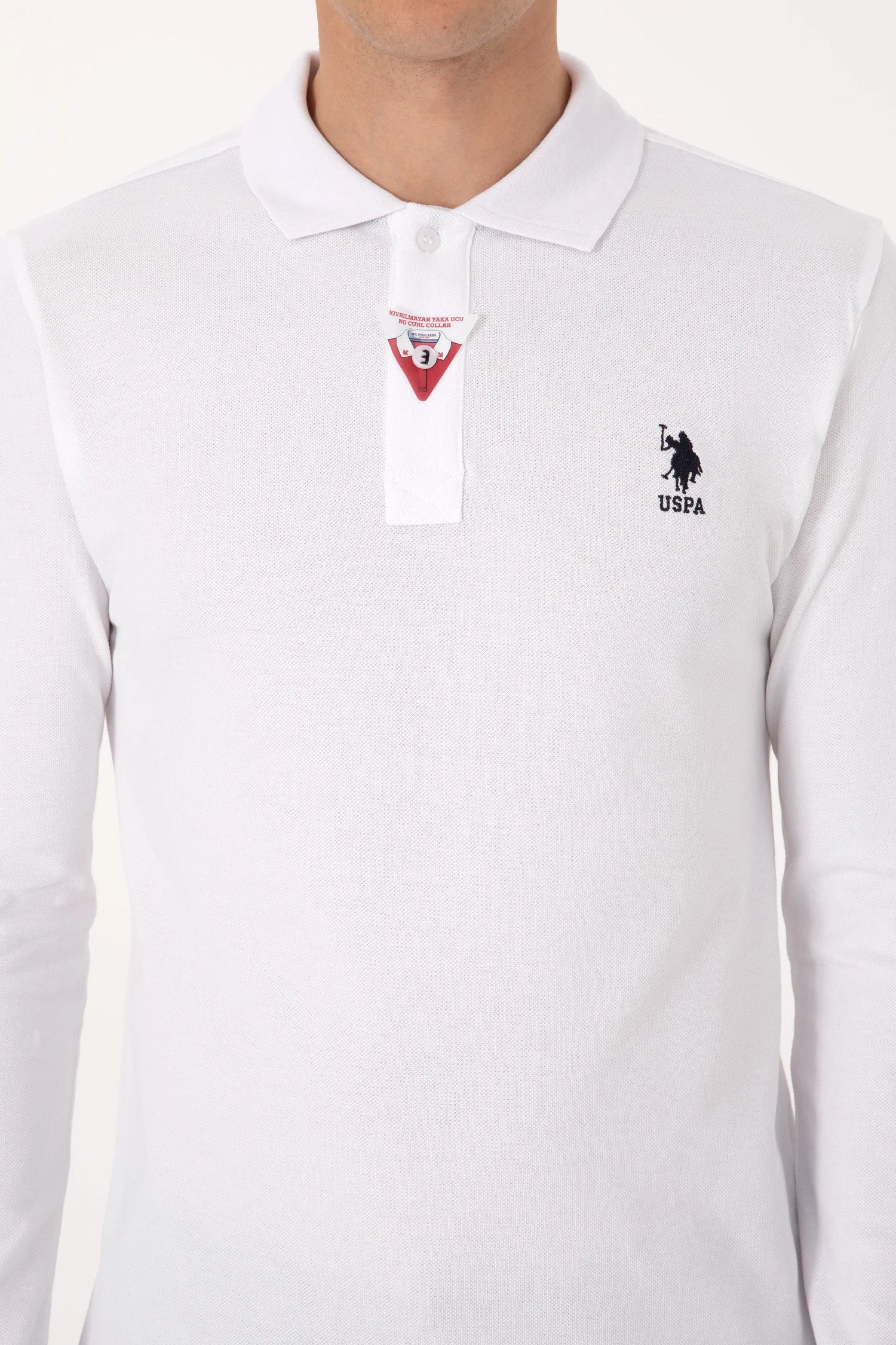U.S. Polo Assn._White_White Long Sleeve Polo Shirt_G081SZ0820 2225638_VR013_06
