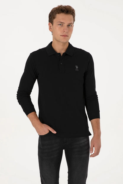 U.S. Polo Assn. Black Women Black Long Sleeve PiquŽ Polo Shirt SKU: G081SZ0820 2225638_VR046 Image 01