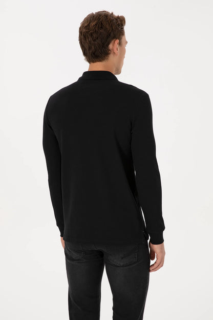 U.S. Polo Assn. Black Women Black Long Sleeve PiquŽ Polo Shirt SKU: G081SZ0820 2225638_VR046 Image 05