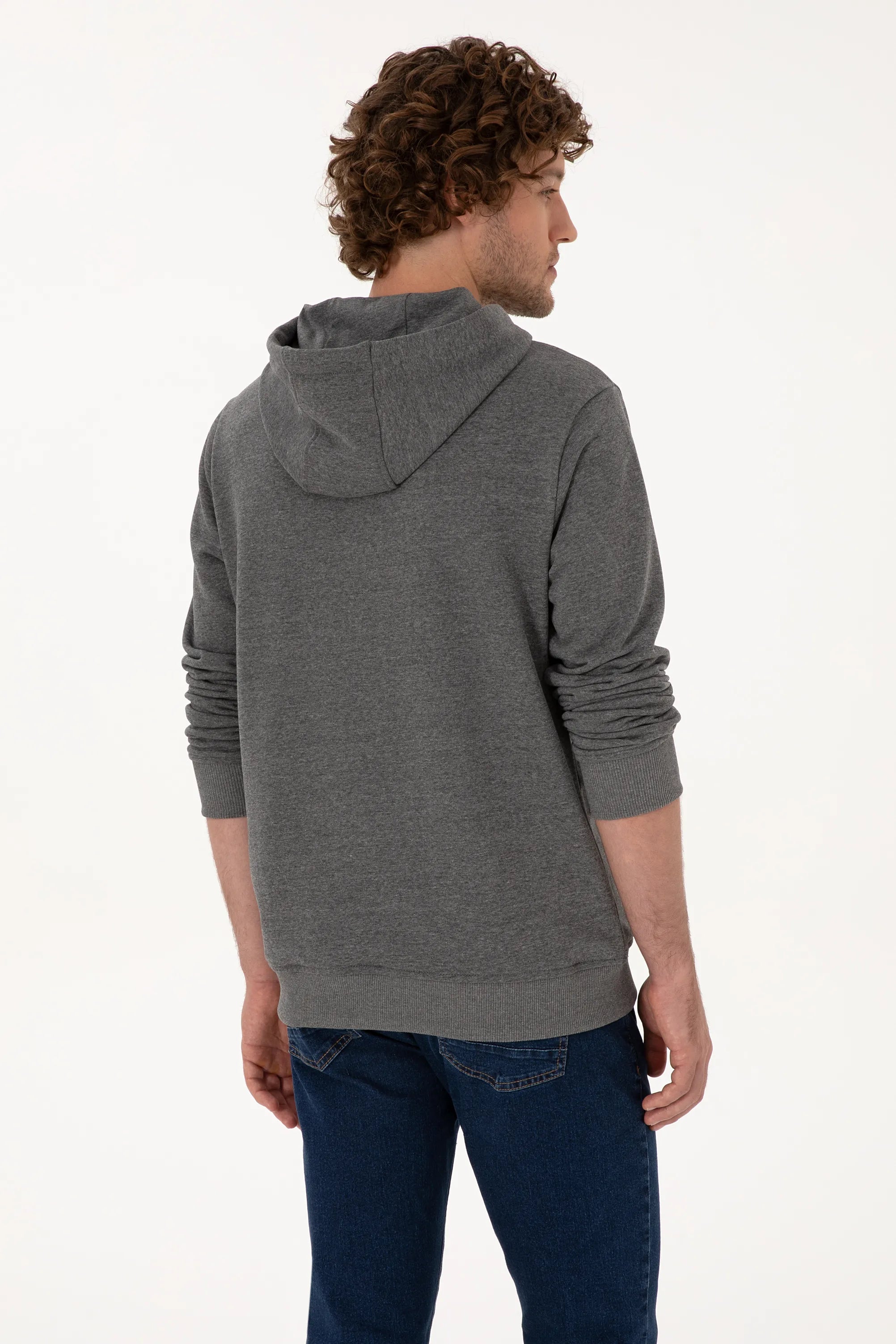 U.S. Polo Assn._Anthracite Mela_Anthracite Mela Hoodie With Logo_G081SZ0820 2225794_VR081_05