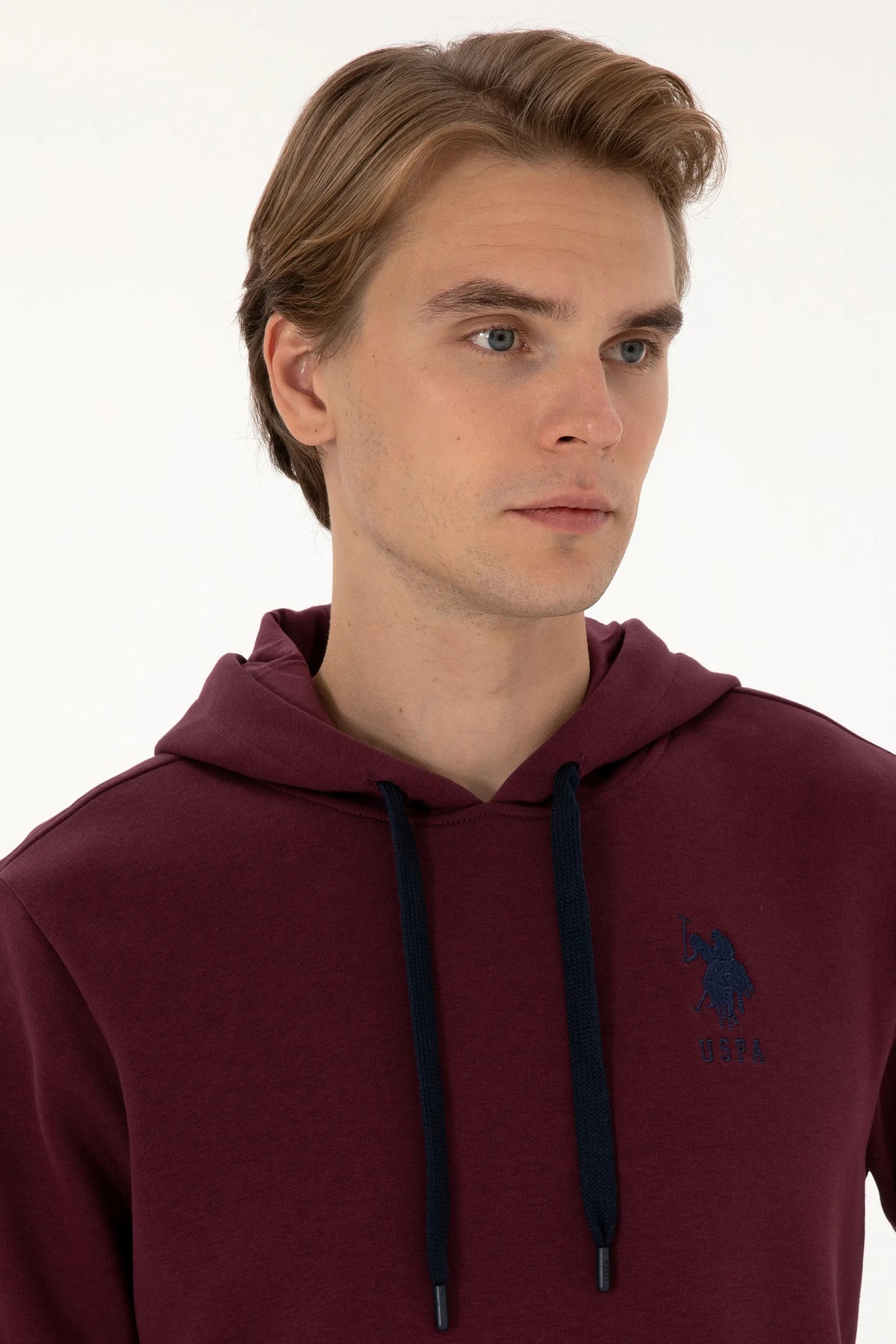 U.S. Polo Assn. New Plum Men Plum Drawstring Hoodie SKU: G081SZ0820 2225794_VR177 Image 02