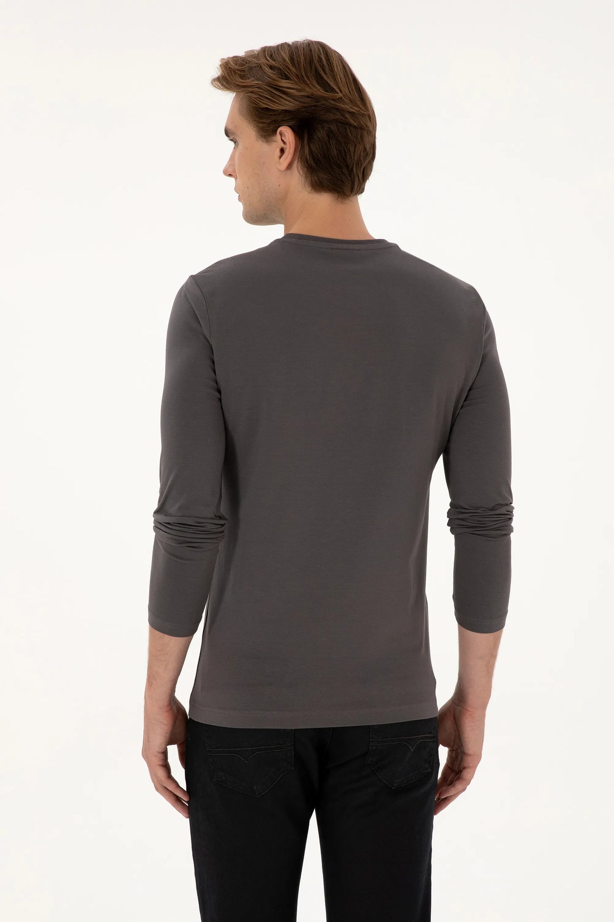 U.S. Polo Assn. Grey Men Grey Crew Neck Sweatshirt SKU: G081SZ0820 2226386_VR024 Image 05