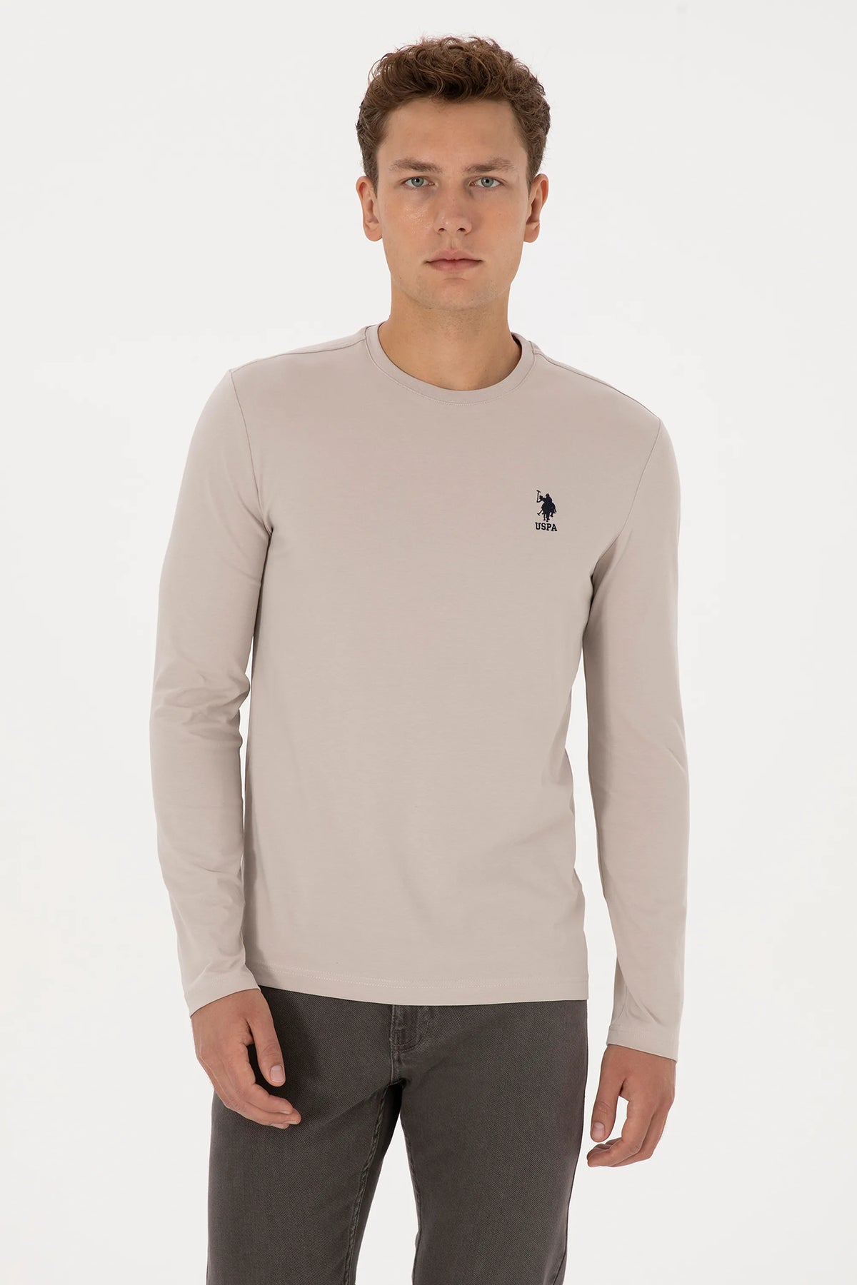 U.S. Polo Assn. Stone Men Stone Crew Neck Sweatshirt SKU: G081SZ0820 2226386_VR049 Image 03