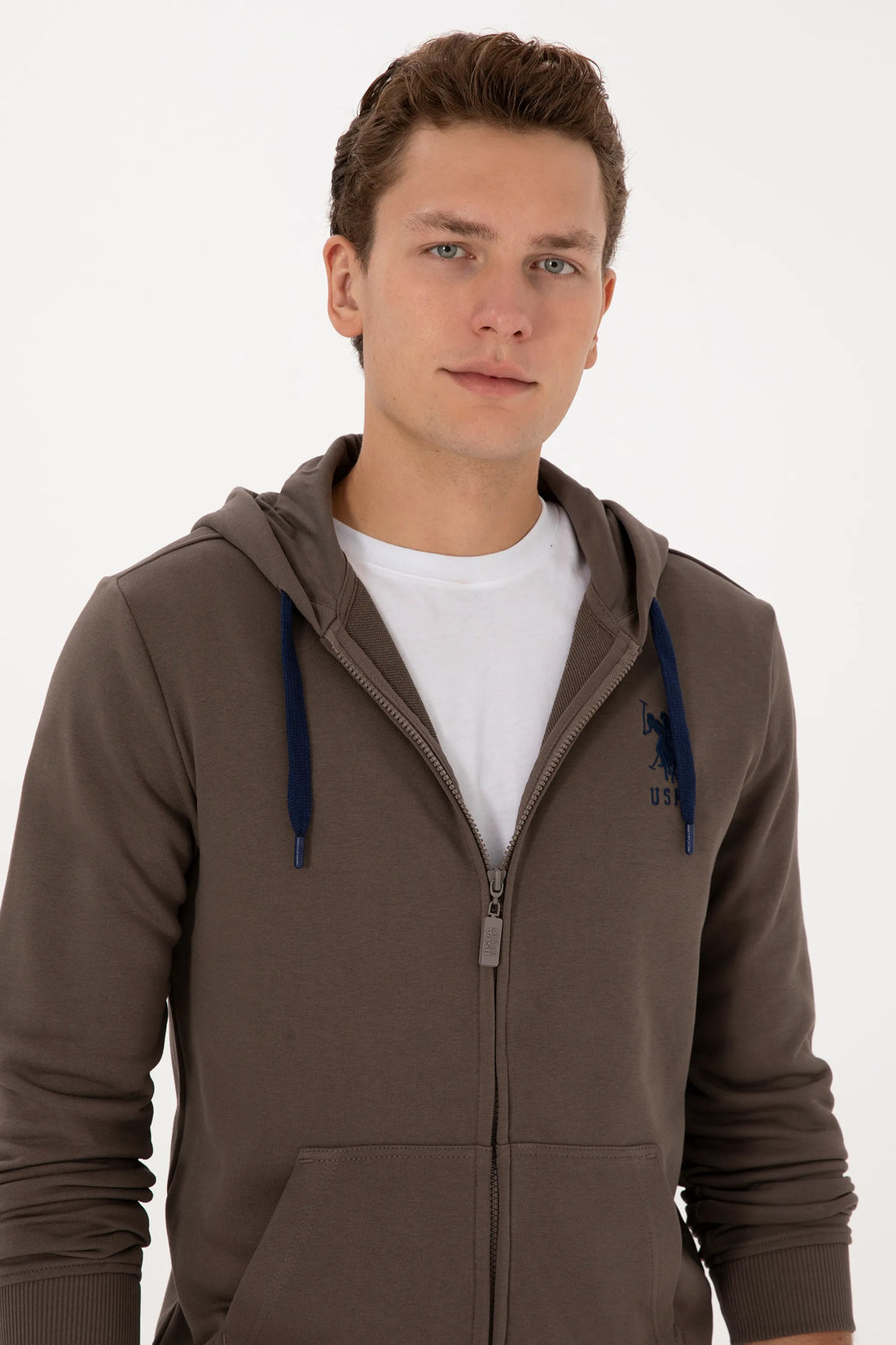 U.S. Polo Assn._Mink_Mink Zip Up Hoodie With Logo_G081SZ0820 2226461_VR052_02