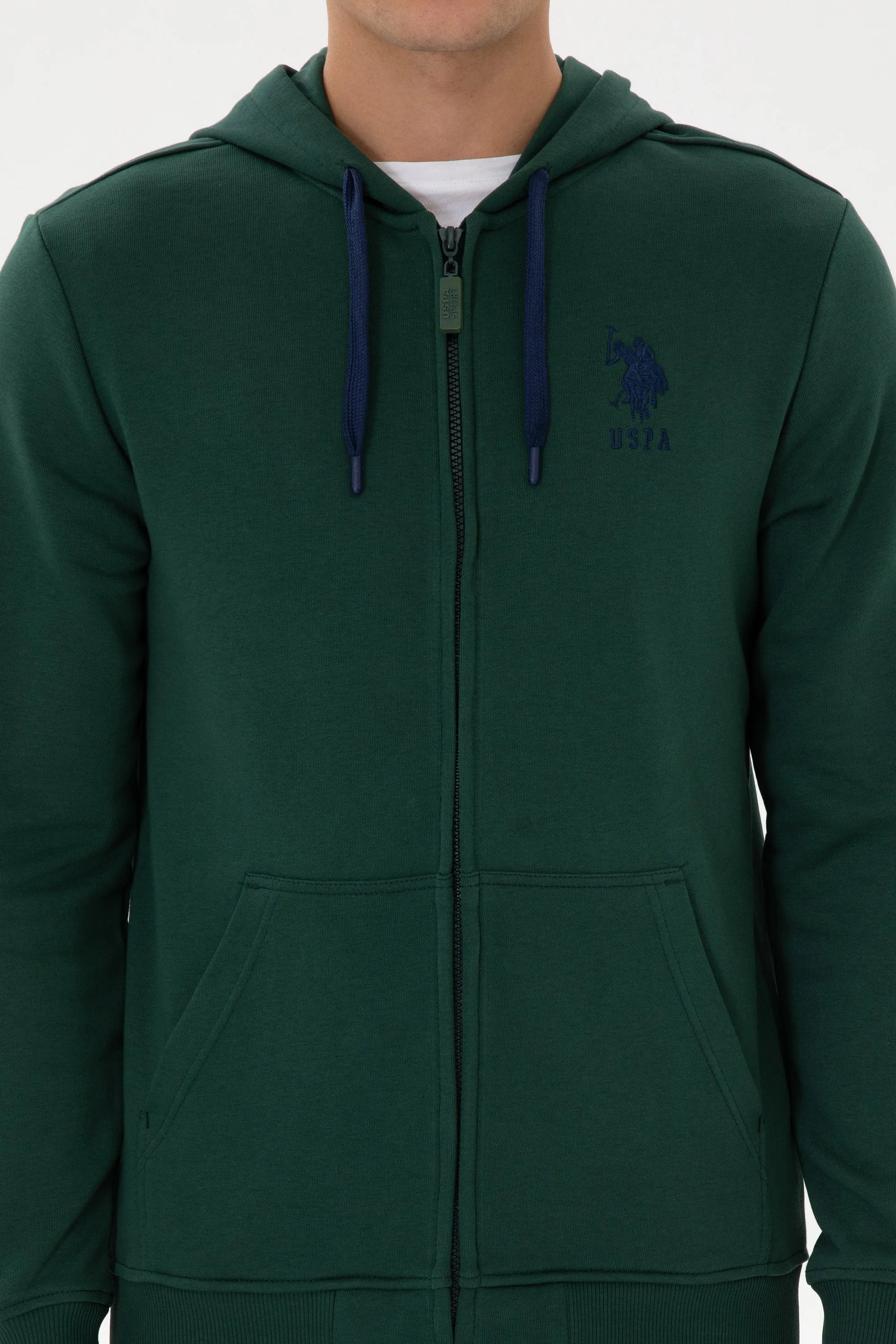 U.S. Polo Assn._Dark Green_Dark Green Zip Up Hoodie With Logo_G081SZ0820 2226461_VR079_06